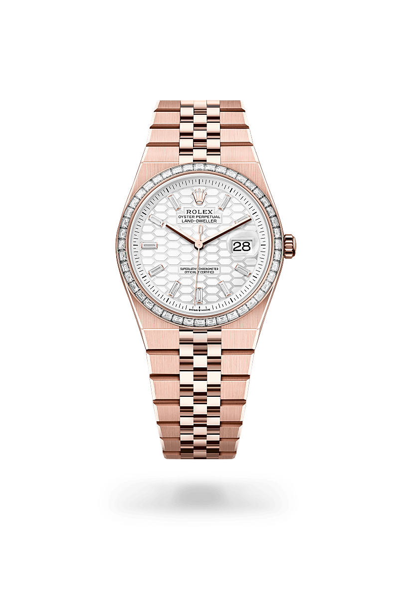 Rolex Land-Dweller 36 Herrenuhr (M127285TBR-0002) Oyster, 36 mm, Everose-Gold mit Diamanten