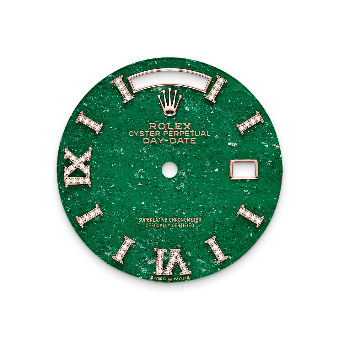 Zifferblatt in grünem Aventurin