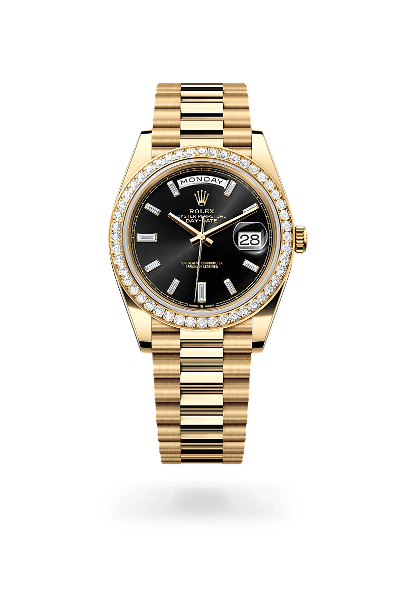 Rolex Day-Date 40 Herrenuhr (M228348RBR-0001) Oyster, 40 mm, Gelbgold mit Diamanten