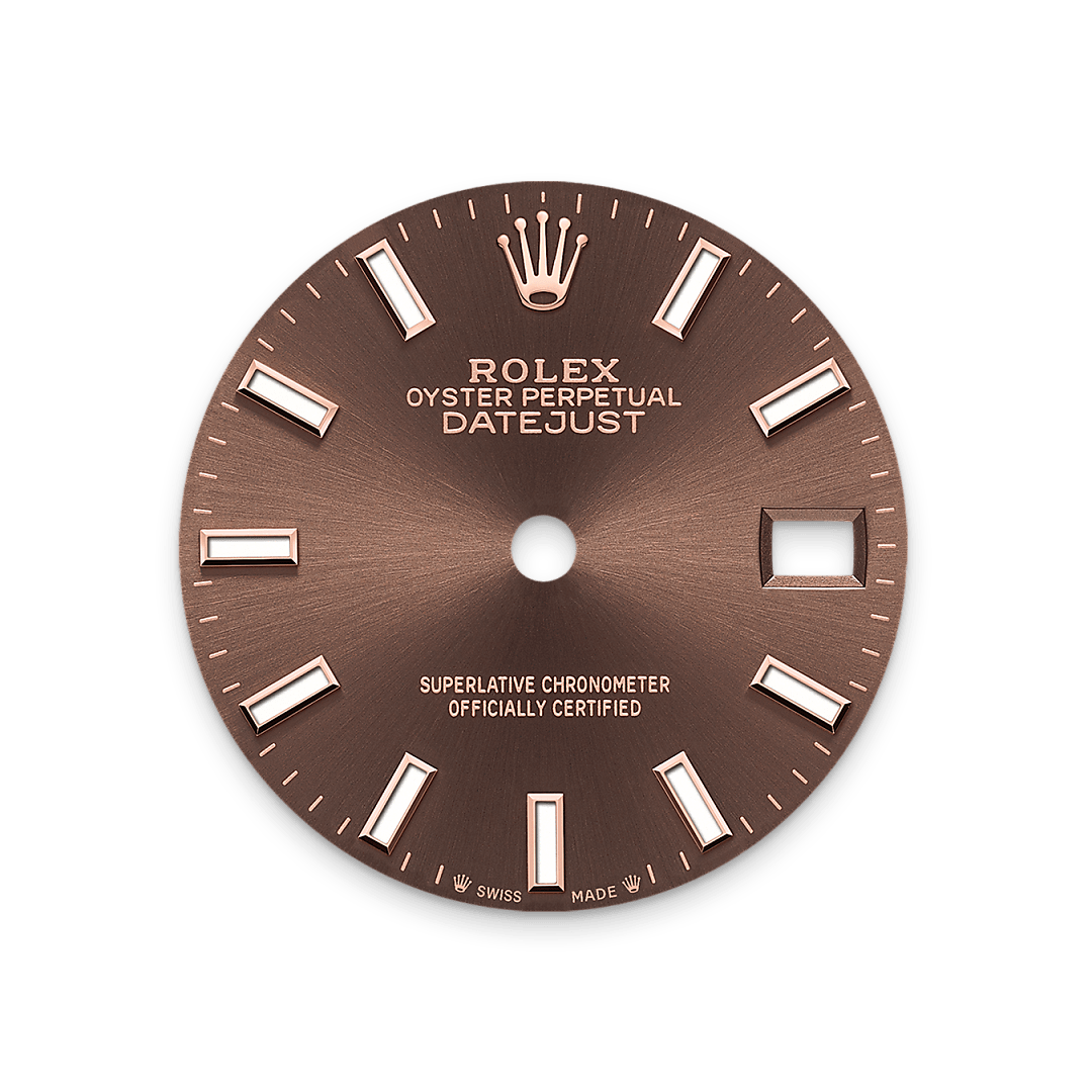 Schokoladen­­farbenes Zifferblatt