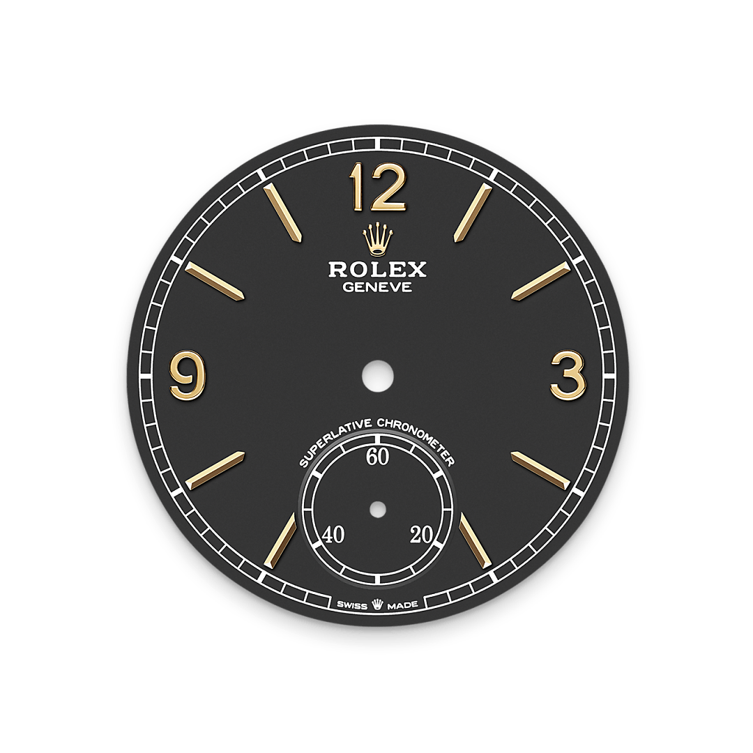 Tiefschwarzes Zifferblatt